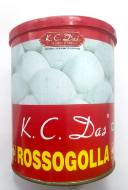 KC Das Canned Rossogolla packaging